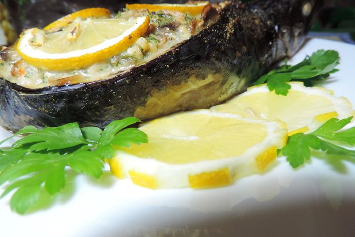 Фаршированная запеченная скумбрия &amp;quot;Праздничная&amp;quot;