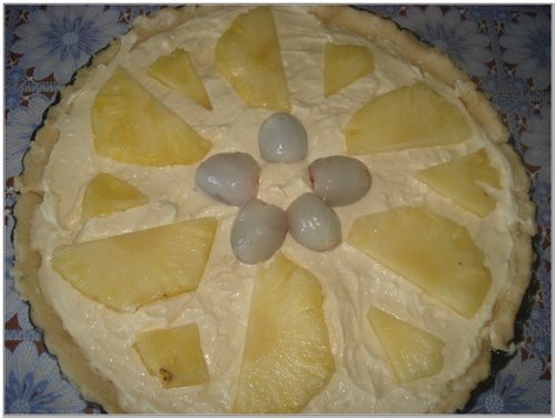 Творожный тортик с ананасом и личи (для всех моих друзей)