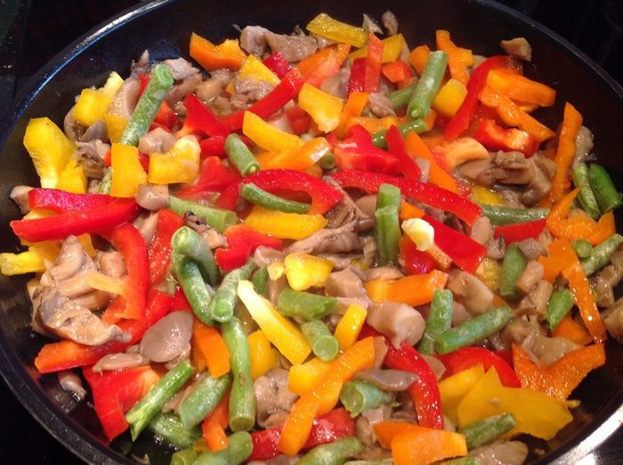 Паста с вешенками 