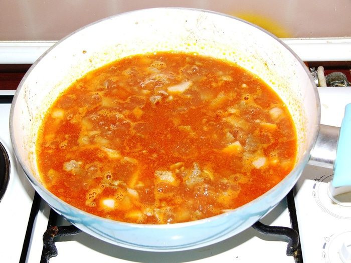 Рагу из зеленого горошка с мясом