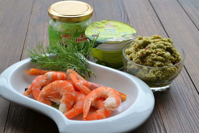 Легкая закуска с креветками