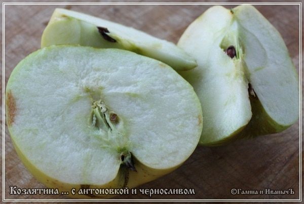 Козлятина с яблочком антоновским и черносливом