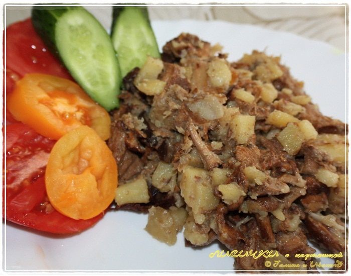 Лисички с картошкой в казане