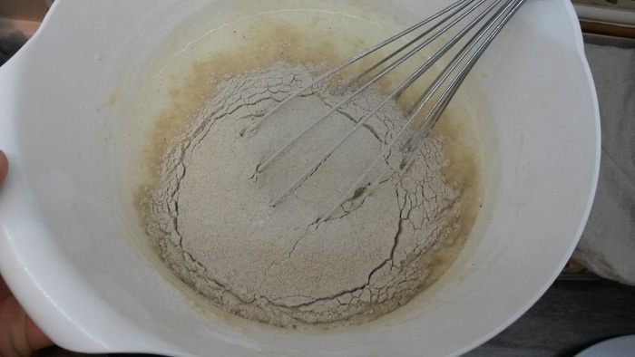 Заварные гречневые блины с шампиньонами