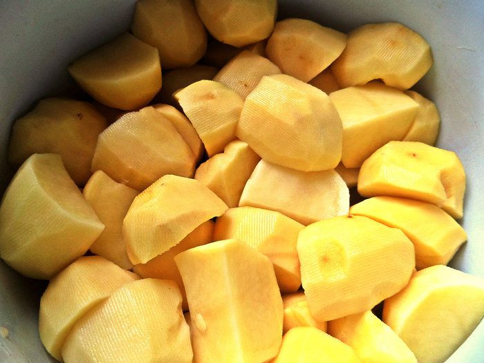 Запечённое пюре с котлетами