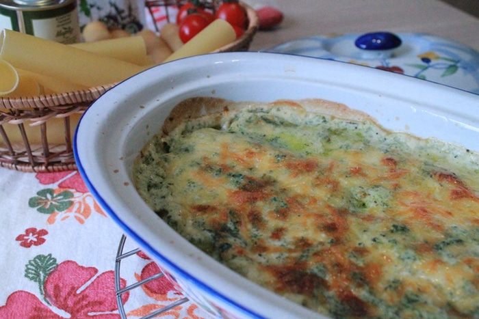 Каннеллони с песто из шпината