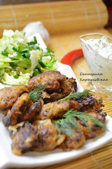 Отбивные из куриных сердечек