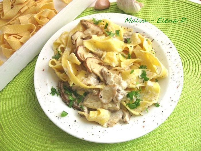 Паппарделле с белыми грибами