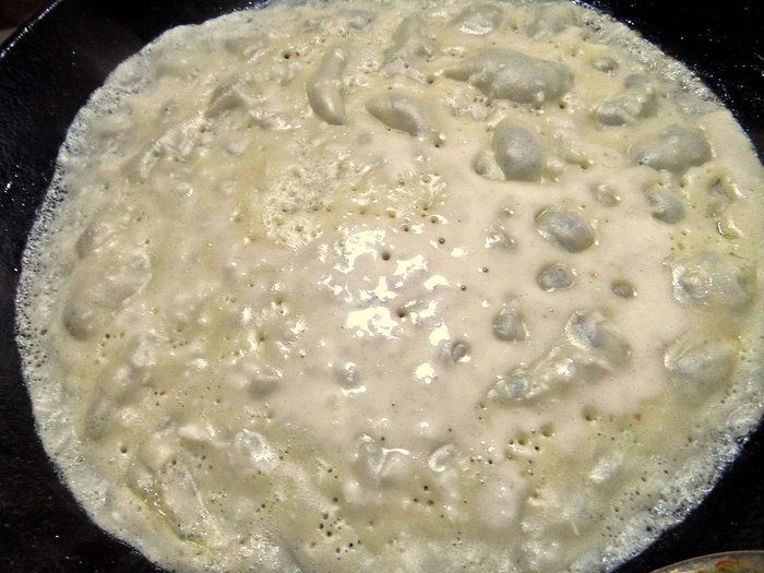 Блины с кокосом под апельсиновым соусом