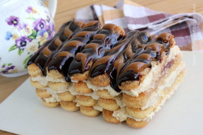 Торт из бисквитного печенья с лимонным кремом