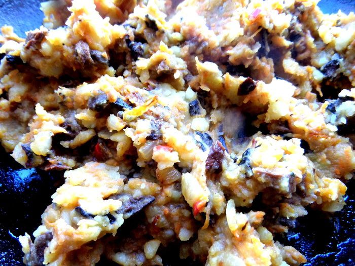 Грибы с картошкой в корзиночках из лаваша (постные)