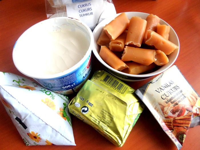 Тирамису на твороге с карамельной прослойкой