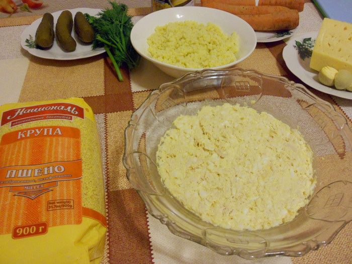 Салат «Желтенький» с пшеном