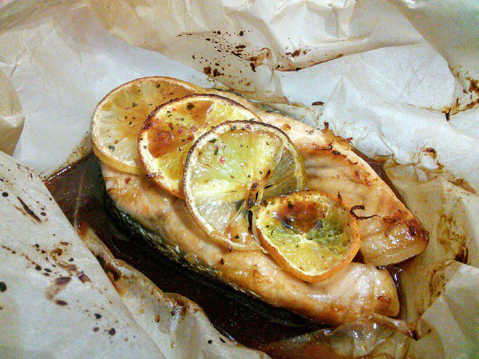 Лосось в соевом соусе 