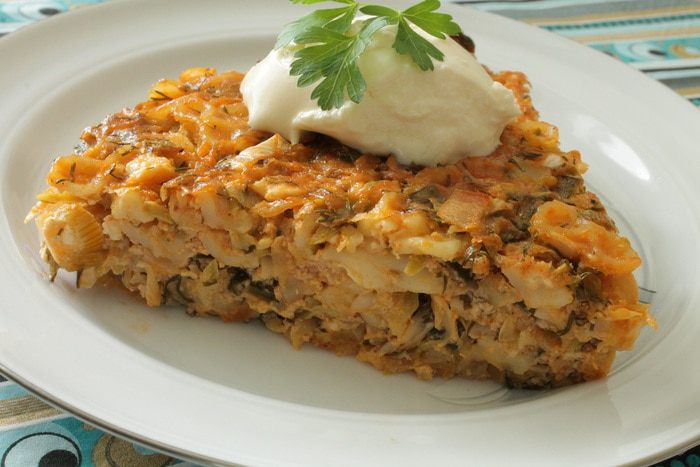 Запеканка с капустой и кабачками
