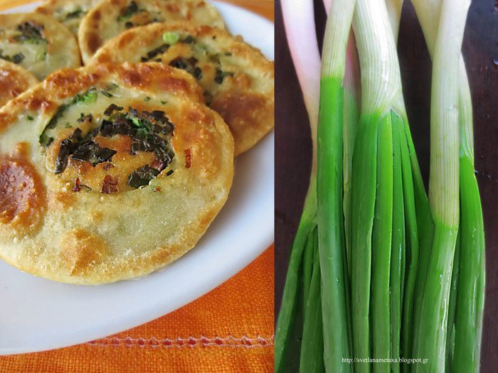 Слоеные лепешки с зеленым луком