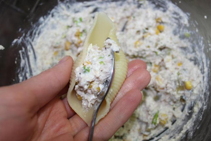 Закуска из печени трески в ракушках (конкильони)