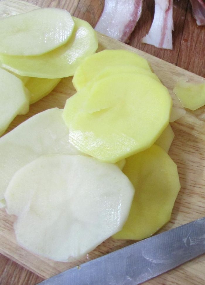 Картофельный мильфей с беконом