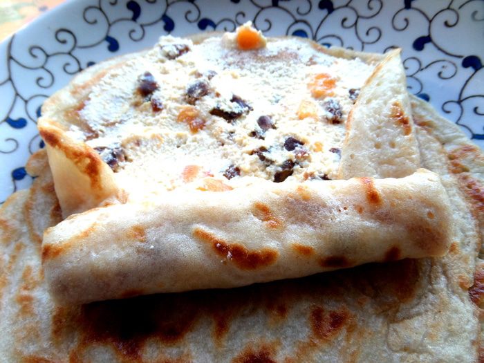 Творожные блинные трубочки