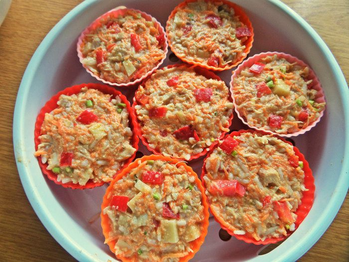 Кексы с курицей и рисом