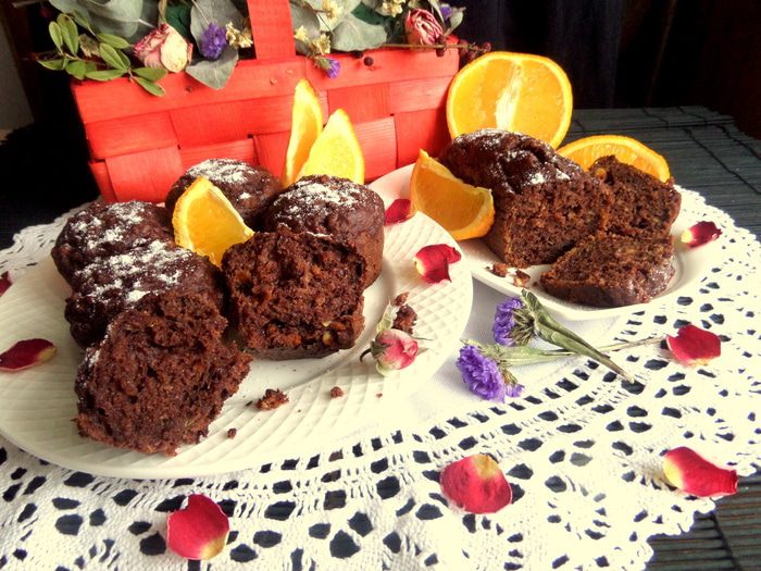 Маффины с апельсином и бананом