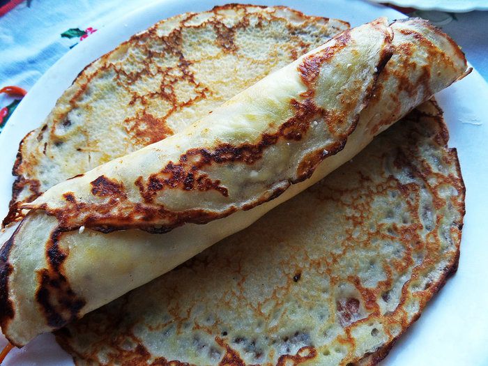 Блинчики с курицей и маскарпоне