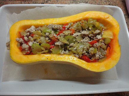 Тыквенная лодочка с мясом