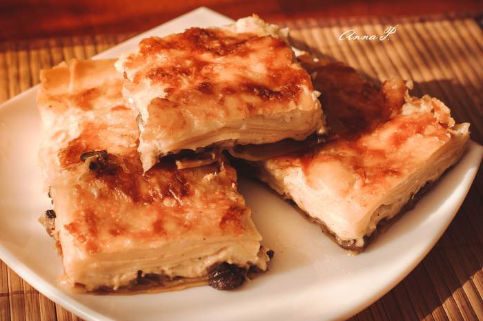 Лазанья сырная с грибами