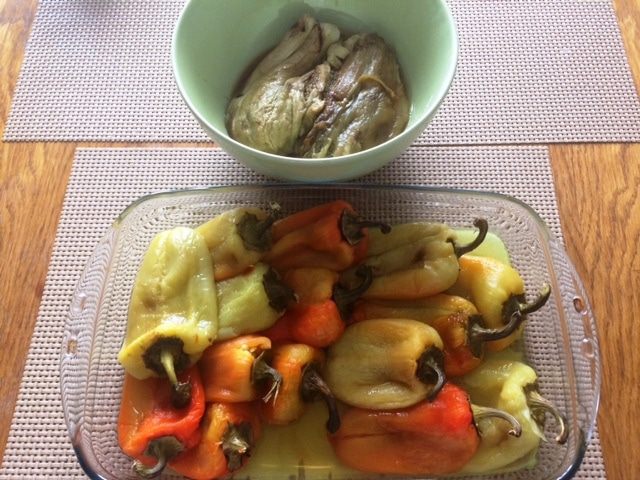 Икра из баклажанов с печеным перцем
