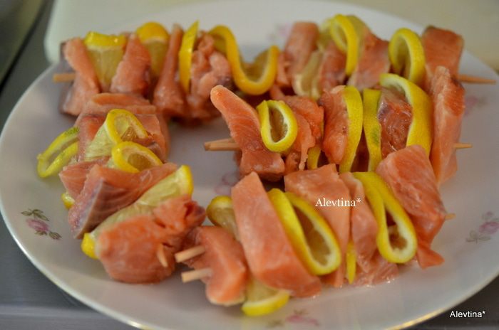 Кебаб с семгой