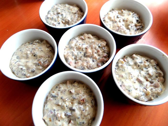 Сливочный жульен с ветчиной и грибами