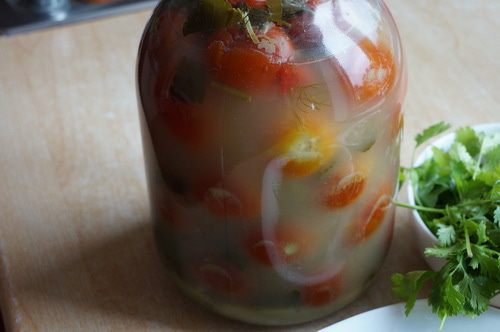 Помидоры в горчичном рассоле