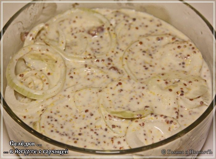 Селедка в йогурте с горчицей