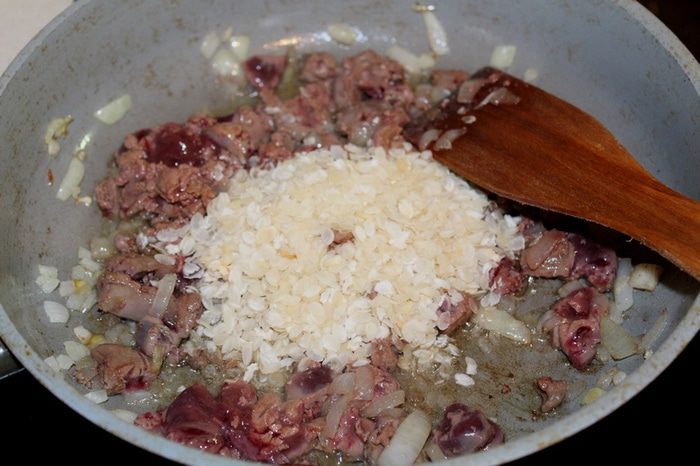 Пирог с печенью, рисом и тыквой