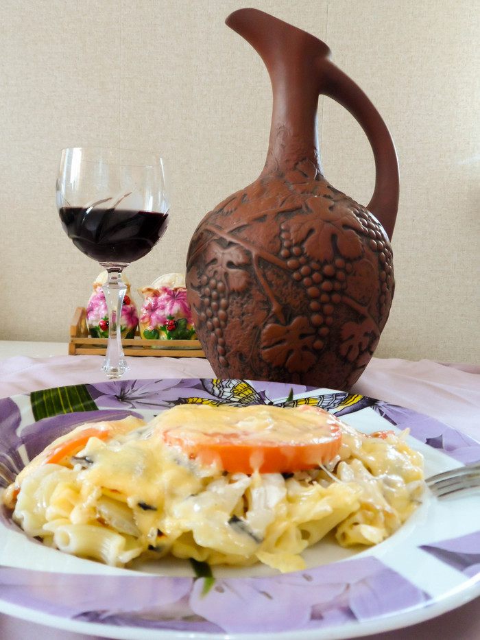 Макароны под сырной шубкой