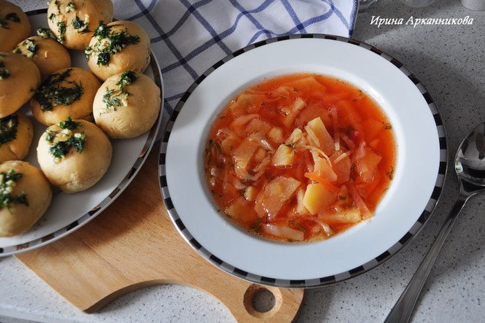 Борщ на говяжьем бульоне