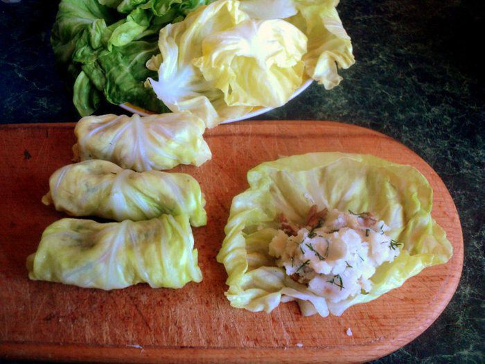 Голубцы с картофелем и грибами