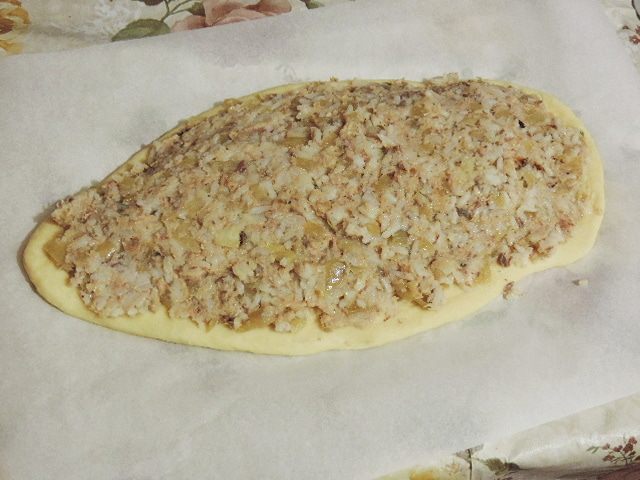 Трехслойная кулебяка &amp;quot;Золотая рыбка&amp;quot;