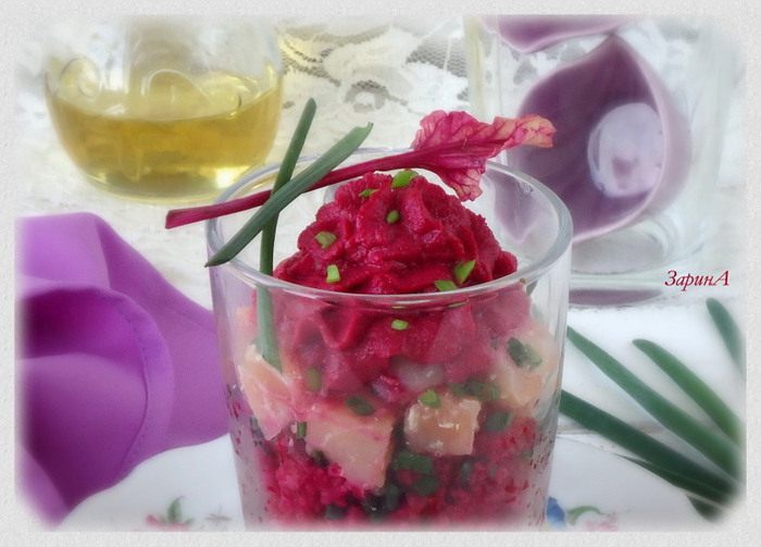 Веррины с семгой и кускусом