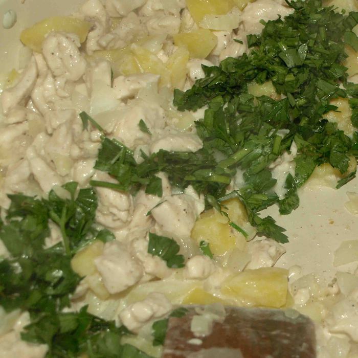  Пирог с курицей и картофелем