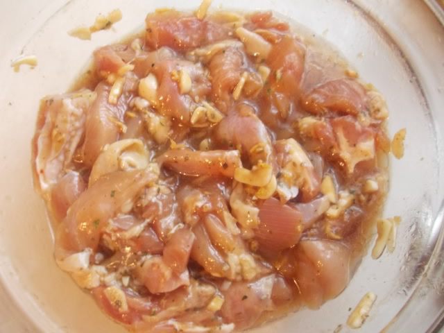 Курица в мандариново-соевом маринаде с рисом