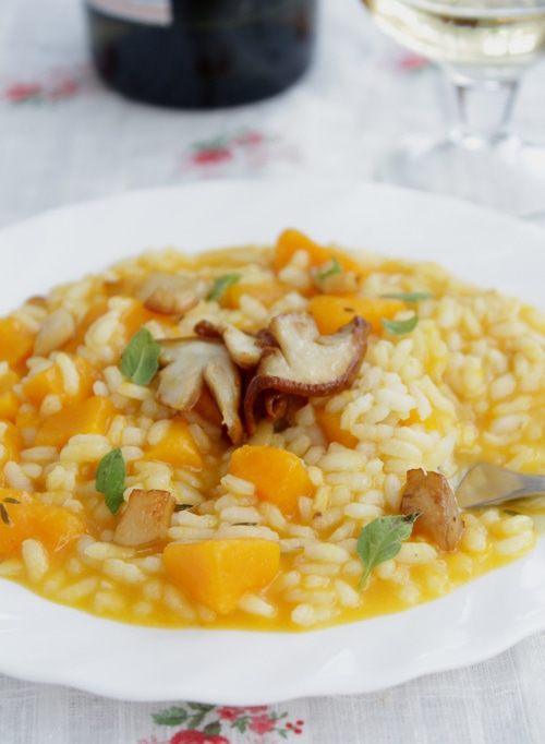 Ризотто с тыквой и белыми грибами