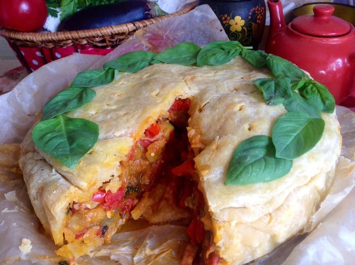 Пирог с рататуем