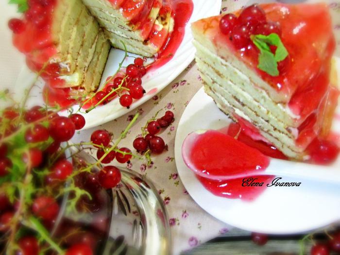 Панкейки с пшенными хлопьями и ягодным соусом