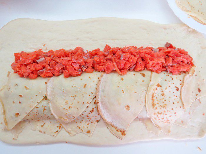 Рыбная кулебяка на четыре угла