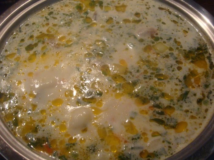 Сливочно-сырный суп с шампиньонами