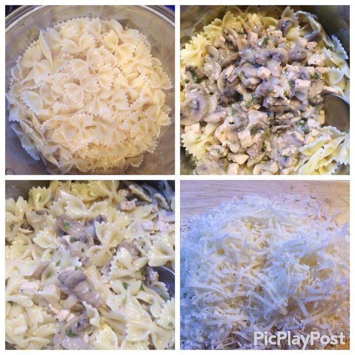 Фарфалле с курицей и грибами