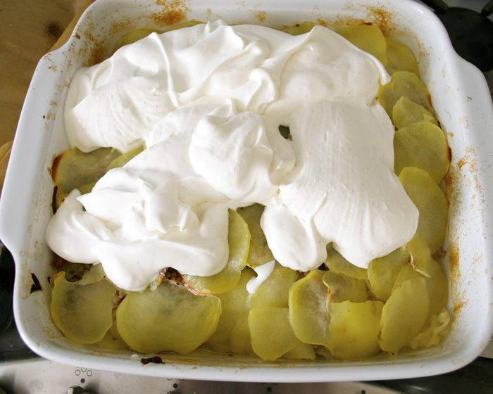 Картофельный гратен с мясом