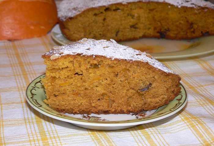 Тыквенный кекс с апельсином и финиками