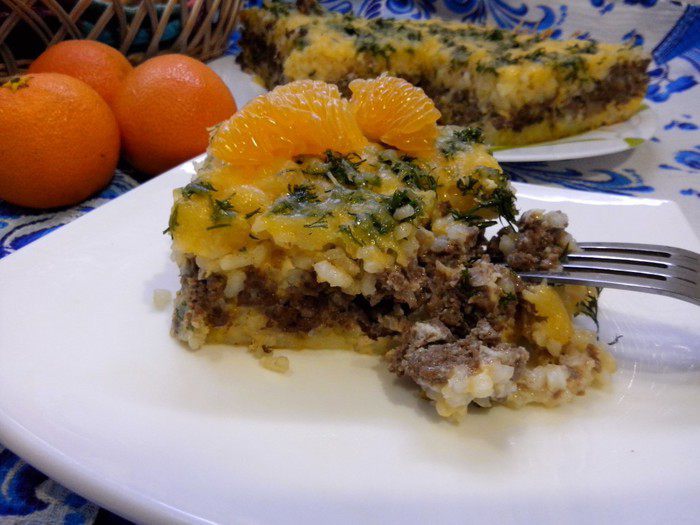 Вкусный мясной омлет в духовке